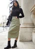 Threadbare Khaki Foxtrot Maxi Cargo Skirt - Size 14 Image 1