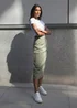 Threadbare Khaki Foxtrot Maxi Cargo Skirt - Size 14 Image 4