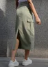 Threadbare Khaki Foxtrot Maxi Cargo Skirt - Size 14 Image 3