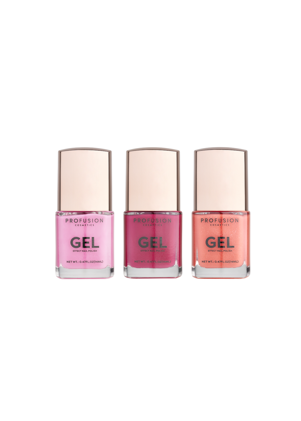 Profusion Cosmetics 3pc Gel Effect Nail Polish Go-to Brights - One Size Image 1