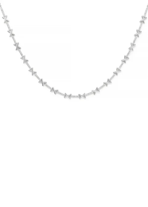 Say It With Silver Kiss Tennis Necklace - One Size Image 1