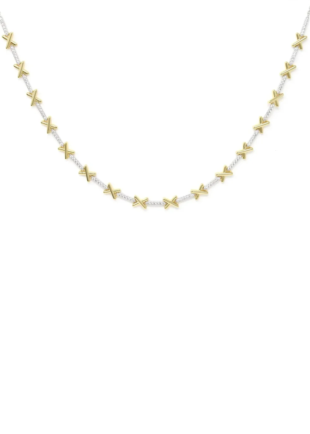 Say It With Gold Kiss Tennis Necklace - One Size Image 1