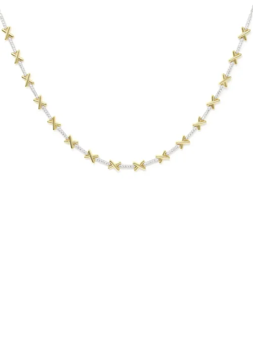 Say It With Gold Kiss Tennis Necklace - One Size Image 1