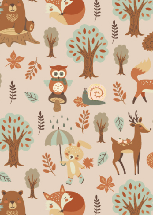 rucomfy Printed Kids Slouchbag Woodland Walks Beanbag - One Size Image 4