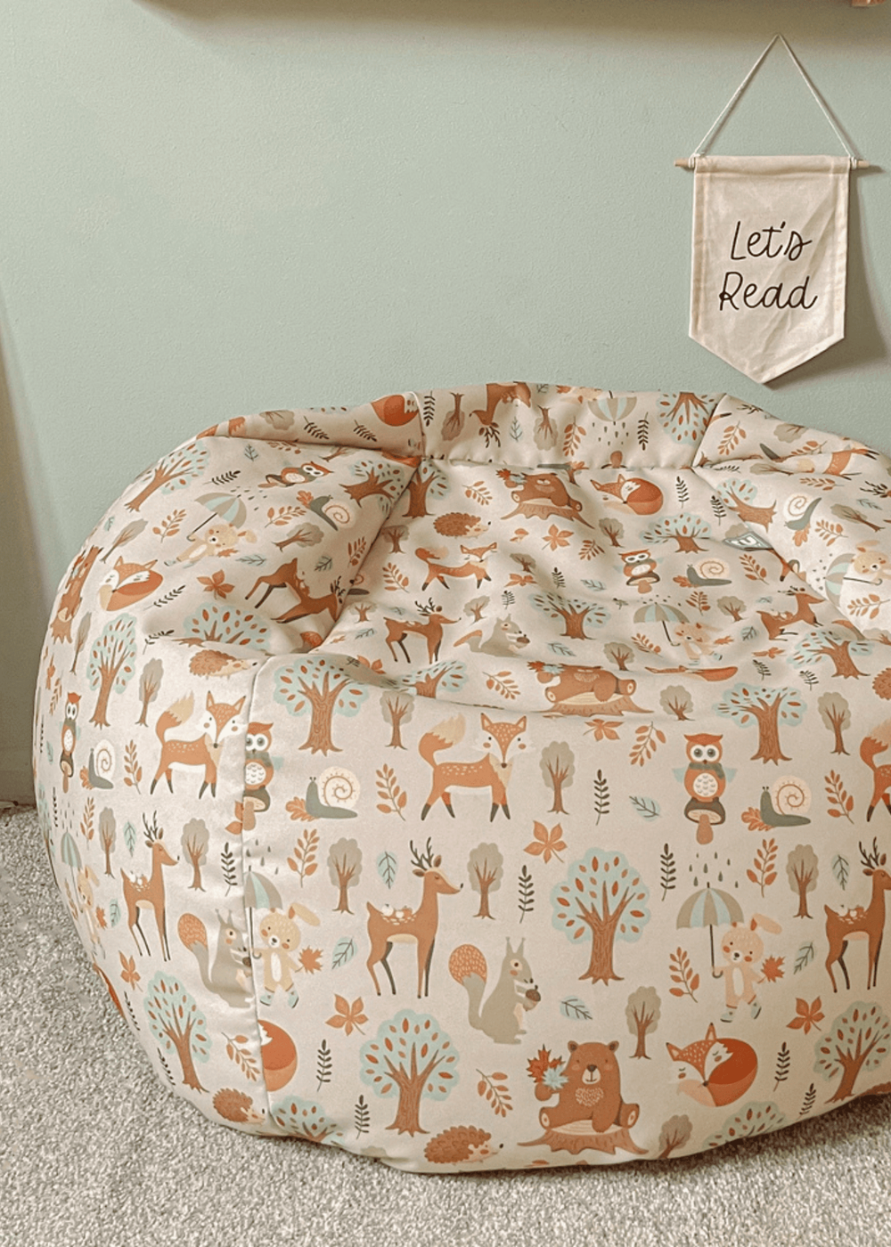 rucomfy Printed Kids Slouchbag Woodland Walks Beanbag - One Size Image 1