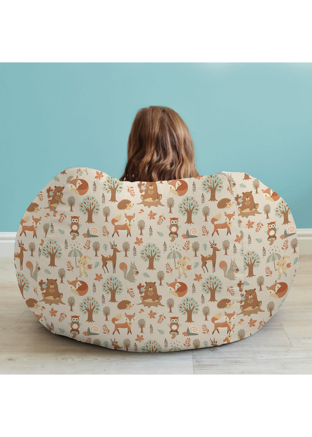 rucomfy Printed Kids Slouchbag Woodland Walks Beanbag - One Size Image 2