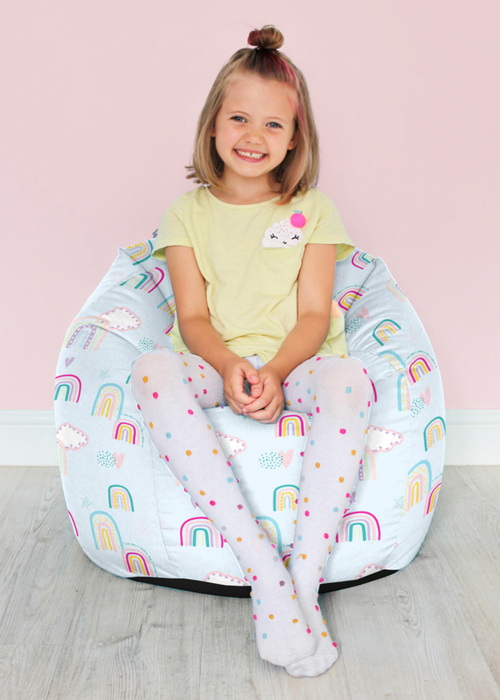 rucomfy Printed Kids Classic Rainbow Sky Beanbag - One Size Image 1
