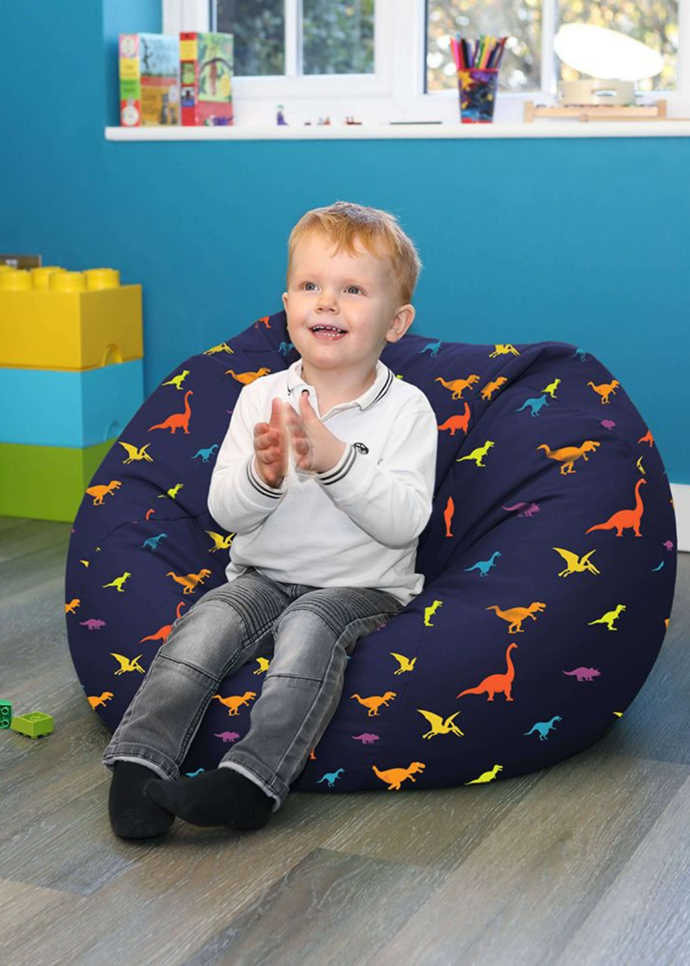 rucomfy Printed Medium Dinosaur Beanbag - One Size Image 1