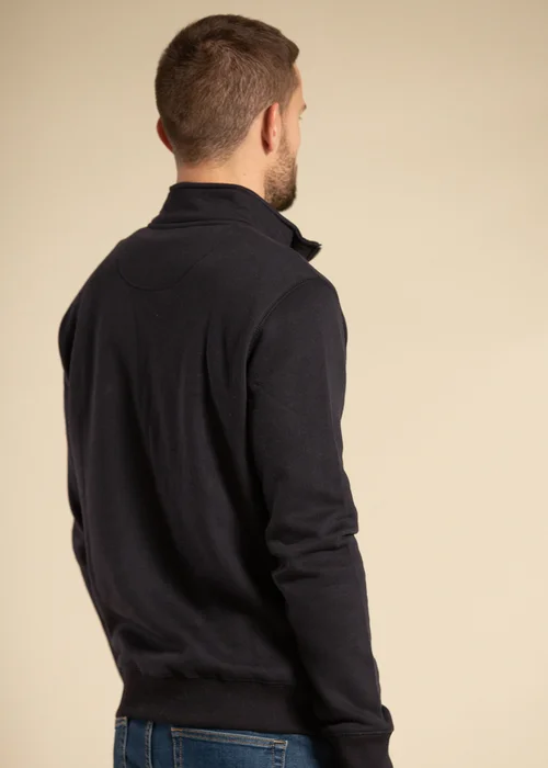 French Connection Navy Cotton Blend Zip Jumper - S Image 2