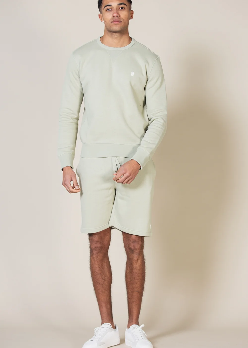 French Connection Green Cotton Blend Sweatshirt and Short Set - Medium Image 3