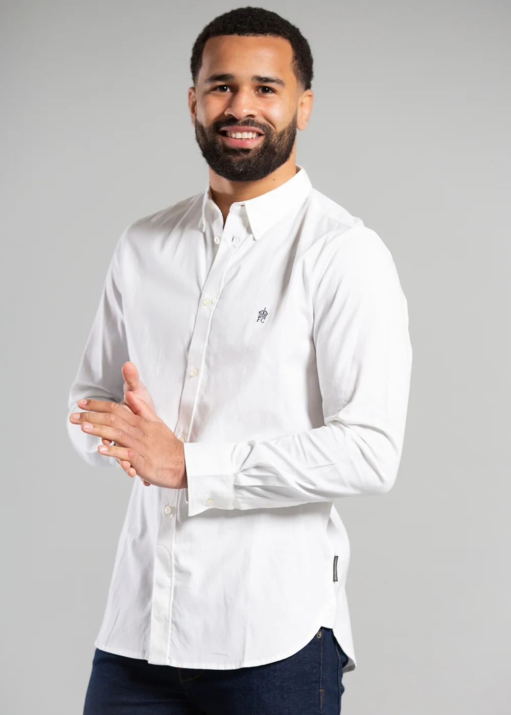 French Connection White Cotton Long Sleeve Oxford Shirt - S Image 1
