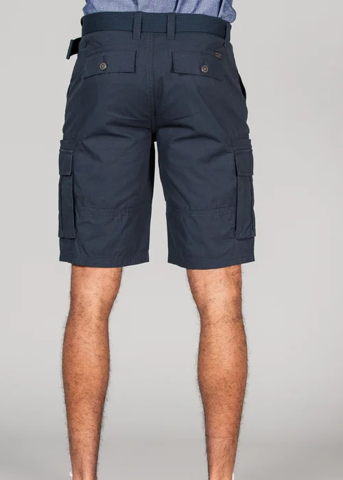 Tokyo Laundry Navy Cotton Ripstop Cargo Shorts - S Image 2