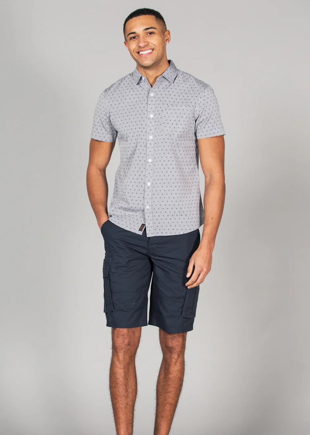 Tokyo Laundry Navy Cotton Ripstop Cargo Shorts - S Image 3