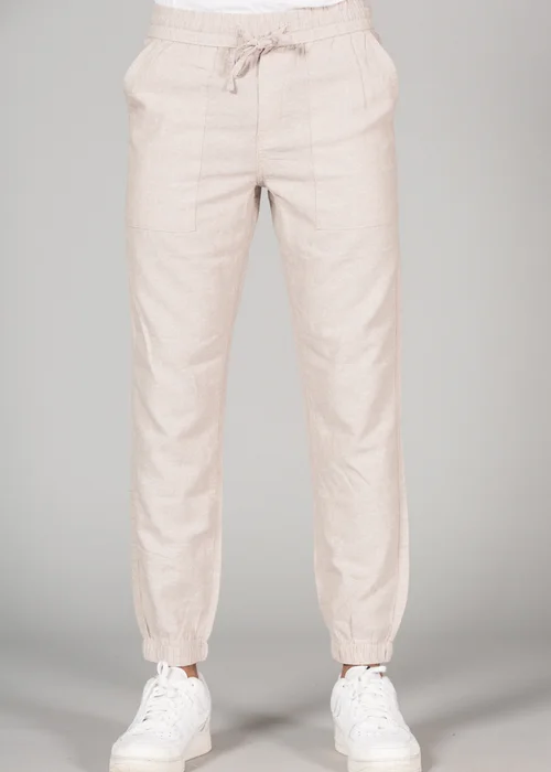 Tokyo Laundry Beige Linen Blend Classic Fit Trousers - S Image 1