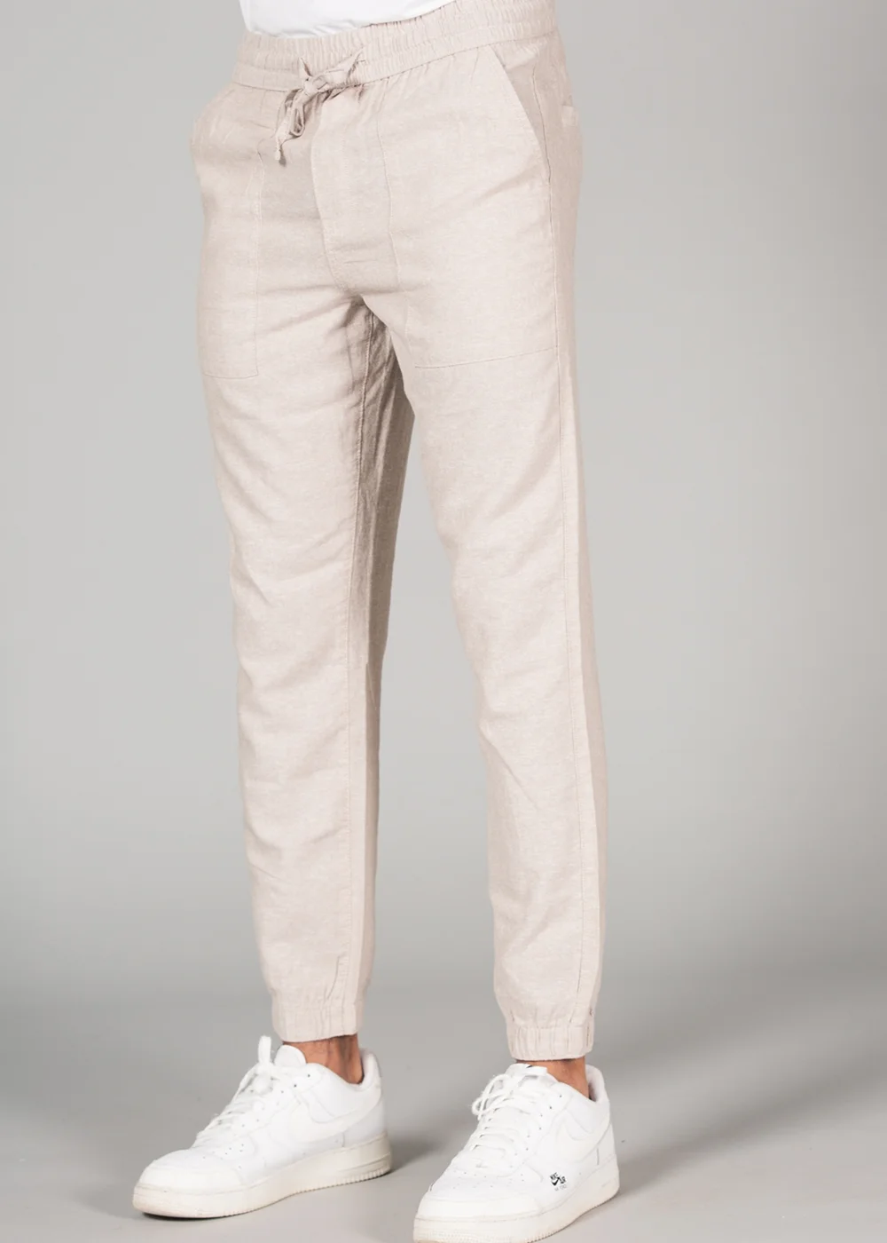 Tokyo Laundry Beige Linen Blend Classic Fit Trousers - S Image 2