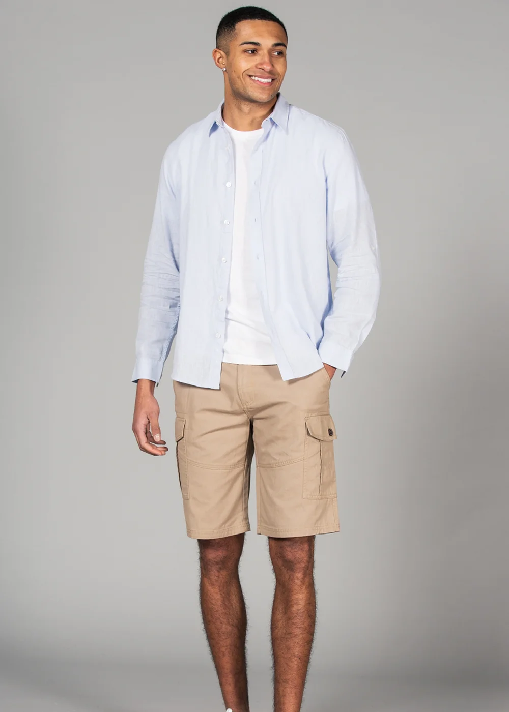 Tokyo Laundry Blue Linen Blend Long Sleeve Button-Up Shirt - S Image 3