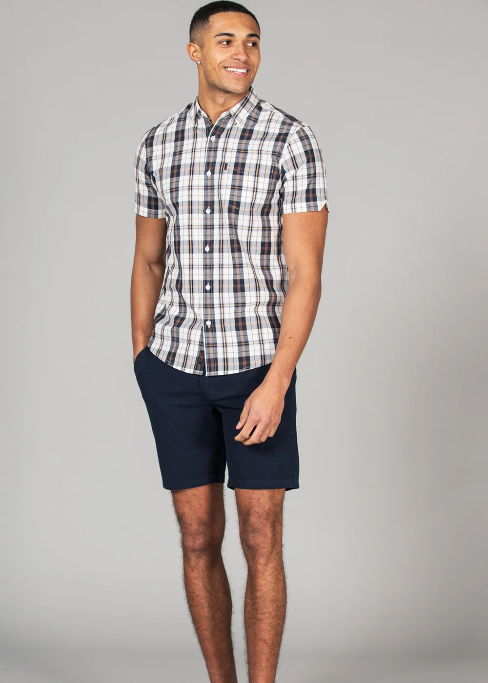Tokyo Laundry Black Cotton Short Sleeve Button-Up Checked Shirt - S Image 3