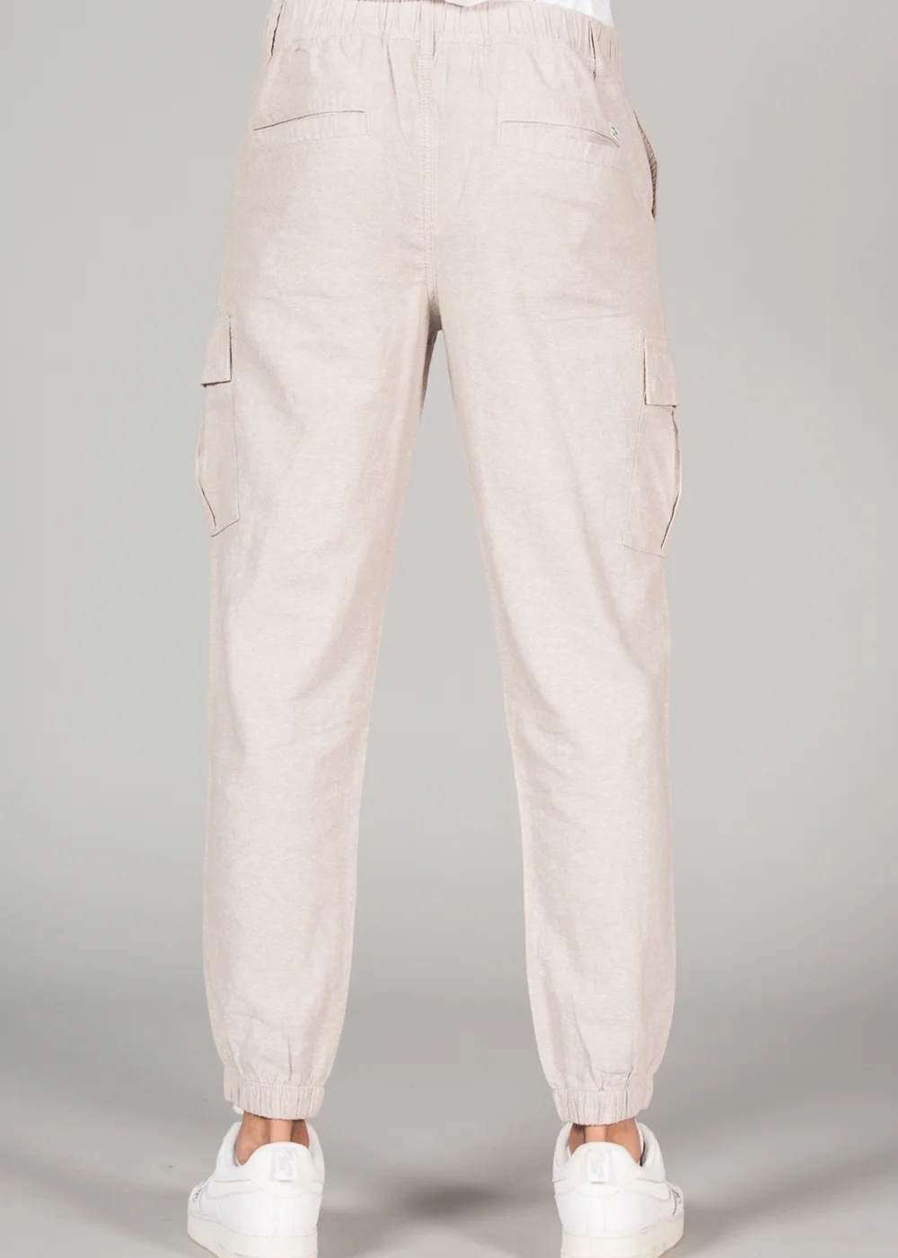 Tokyo Laundry Beige Linen Blend Cargo-Style Trousers - S Image 3