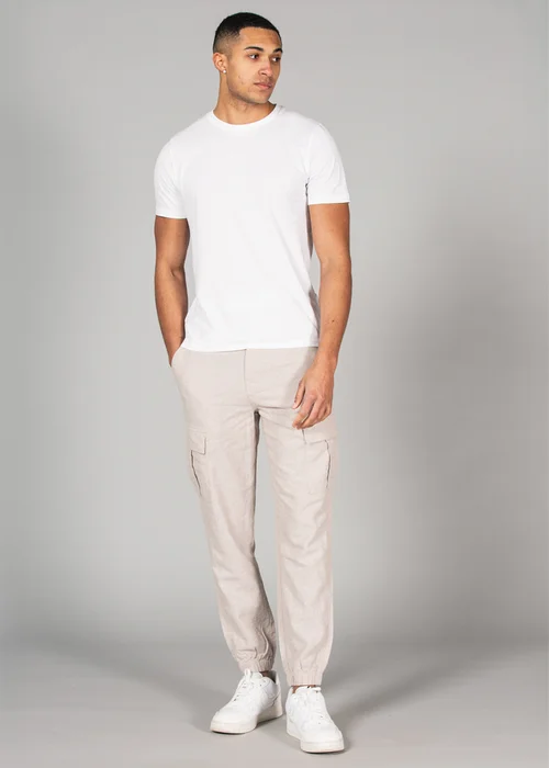 Tokyo Laundry Beige Linen Blend Cargo-Style Trousers - S Image 4