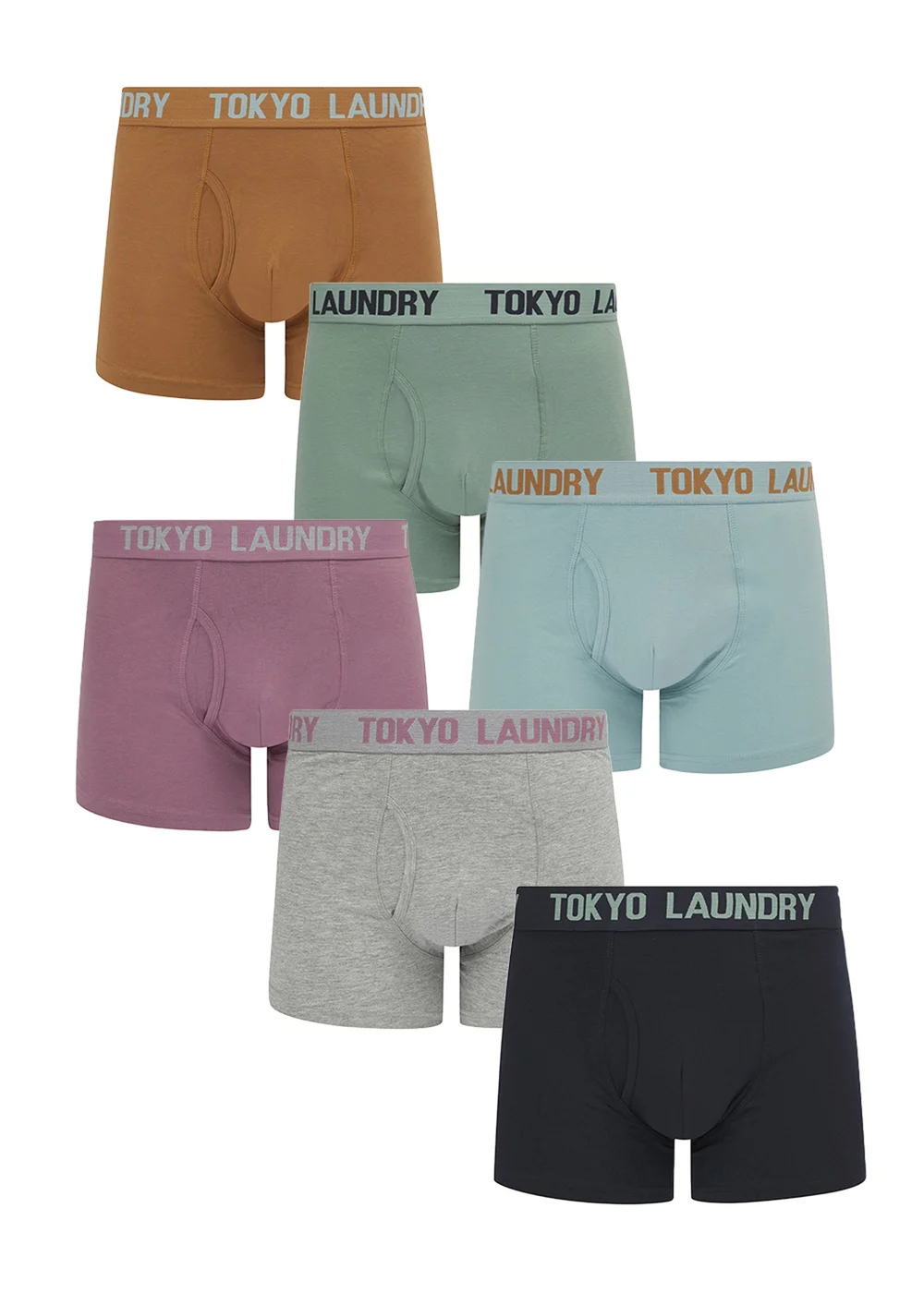 Tokyo Laundry Grey Cotton 6-Pack Boxers - S Image 1