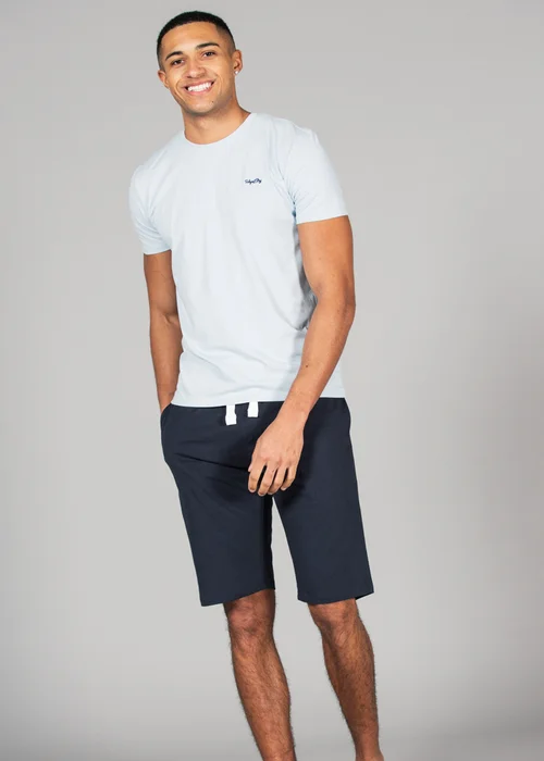 Tokyo Laundry Blue Cotton 2-Piece Top and Jersey Shorts Set - Small Image 3