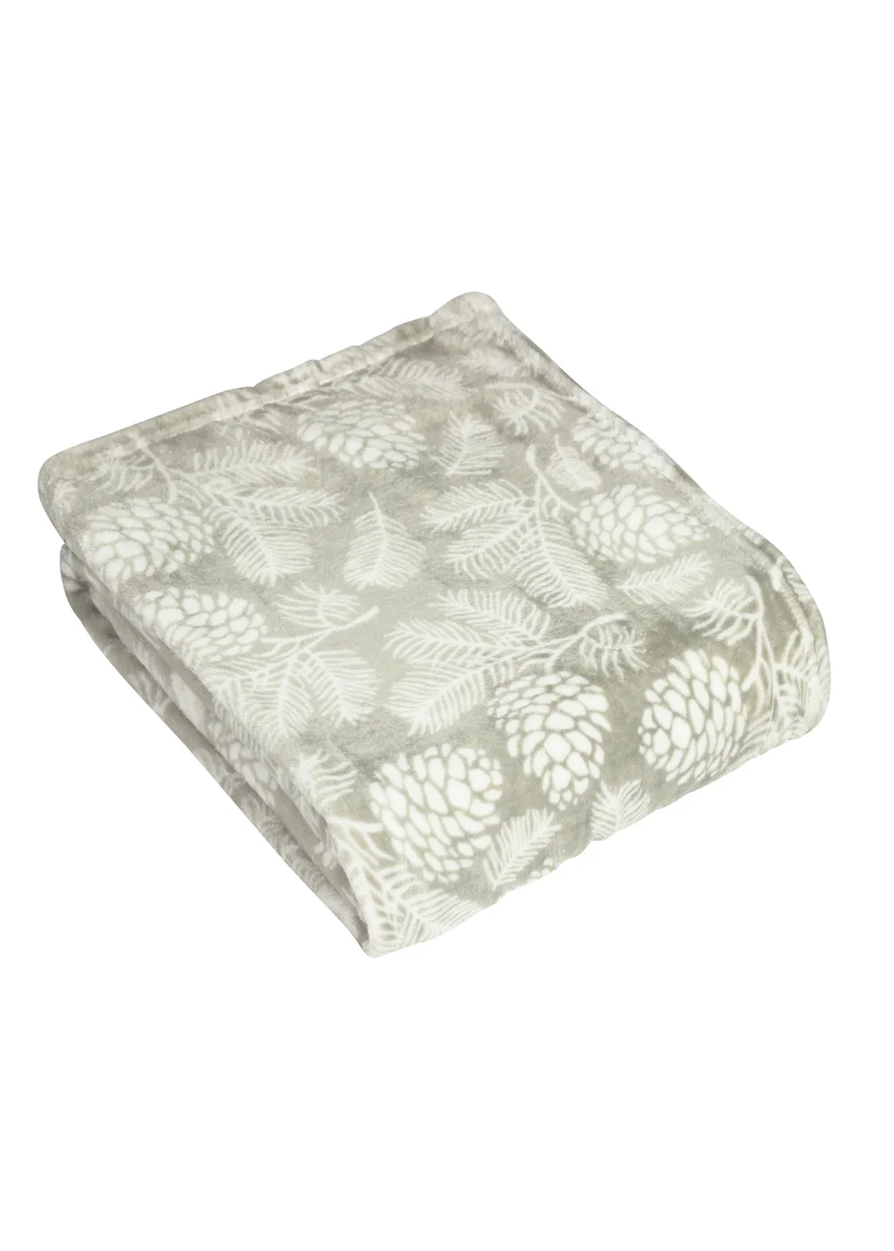 furn. Irwin Woodland Fleece Throw 140 x 180cm Stone - One Size Image 2