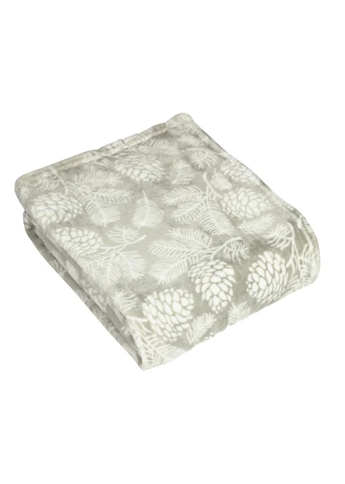 furn. Irwin Woodland Fleece Throw 140 x 180cm Stone - One Size Image 2