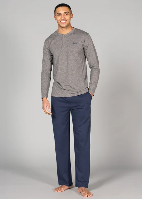 Tokyo Laundry Grey Cotton 2-Piece Top and Jersey Bottoms Pyjama Set - XXL Image 1