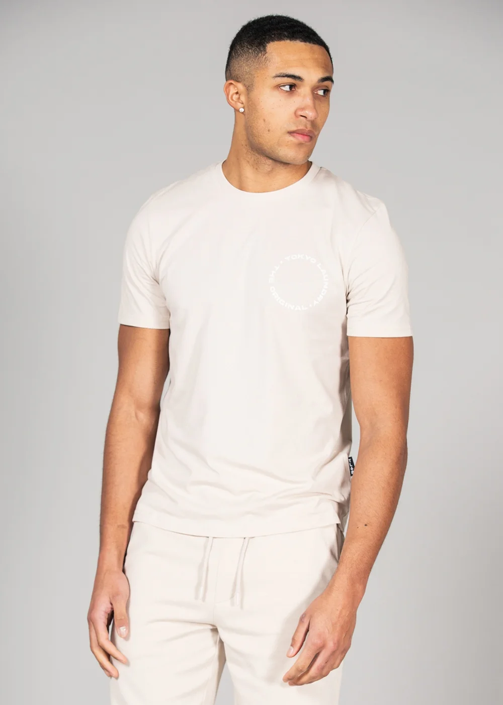 Tokyo Laundry Stone Cotton T-Shirt and Shorts Co-ord Set - Small Image 1