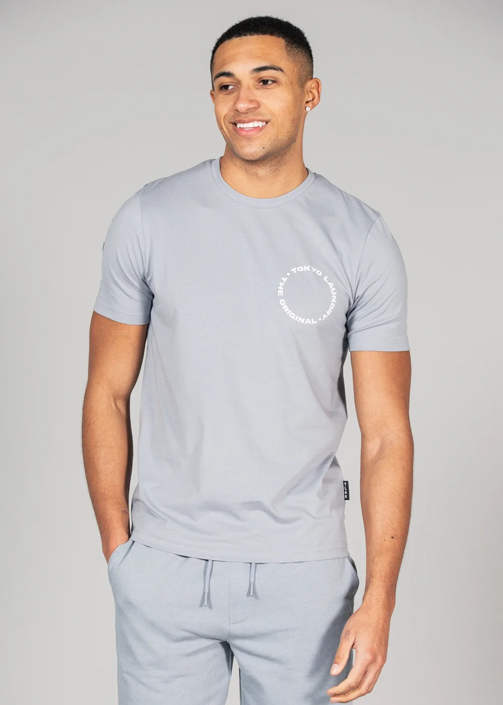 Tokyo Laundry Grey Cotton T-Shirt and Shorts Co-ord Set - Medium Image 1