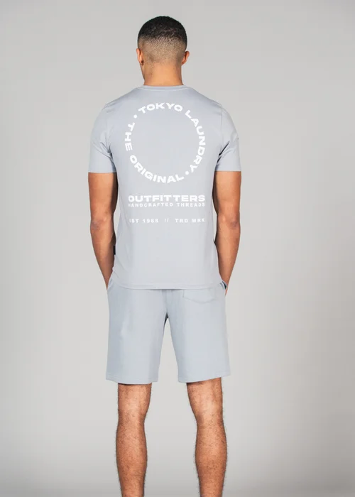 Tokyo Laundry Grey Cotton T-Shirt and Shorts Co-ord Set - Medium Image 2