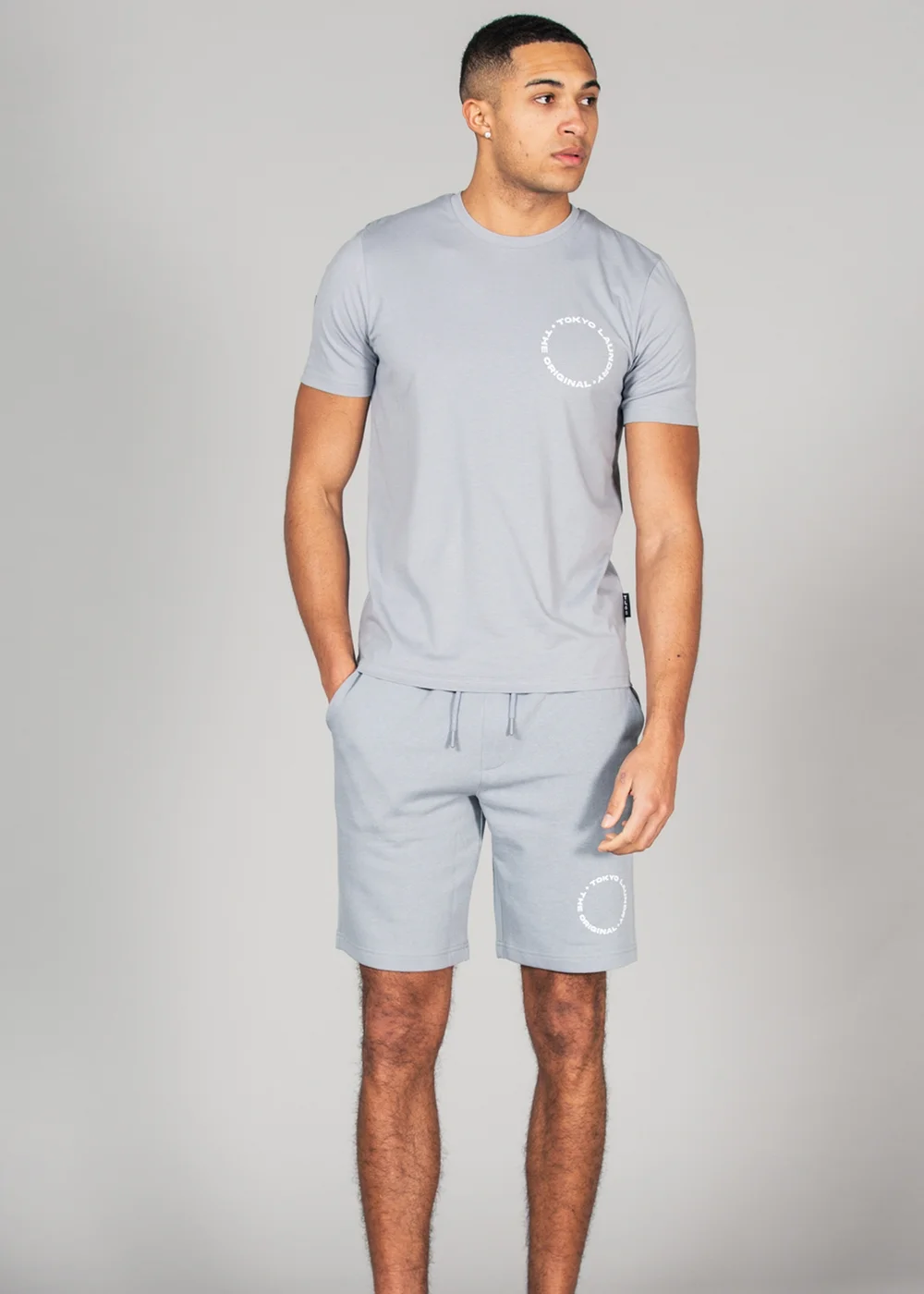 Tokyo Laundry Grey Cotton T-Shirt and Shorts Co-ord Set - Medium Image 4