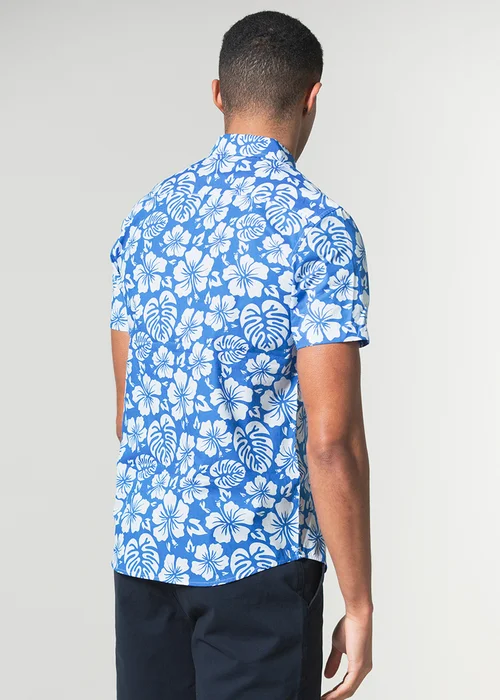 Tokyo Laundry Blue Cotton Short Sleeve Button-Up Printed Shirt - L Image 2