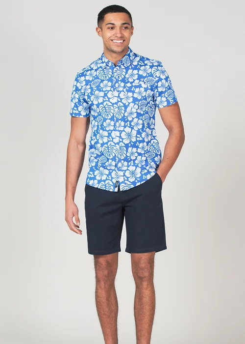 Tokyo Laundry Blue Cotton Short Sleeve Button-Up Printed Shirt - L Image 3