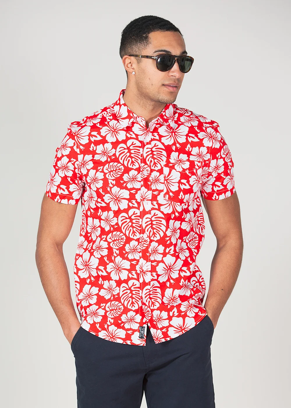 Tokyo Laundry Red Cotton Short Sleeve Button-Up Printed Shirt - XL Image 1