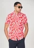 Tokyo Laundry Red Cotton Short Sleeve Button-Up Printed Shirt - XL Image 1