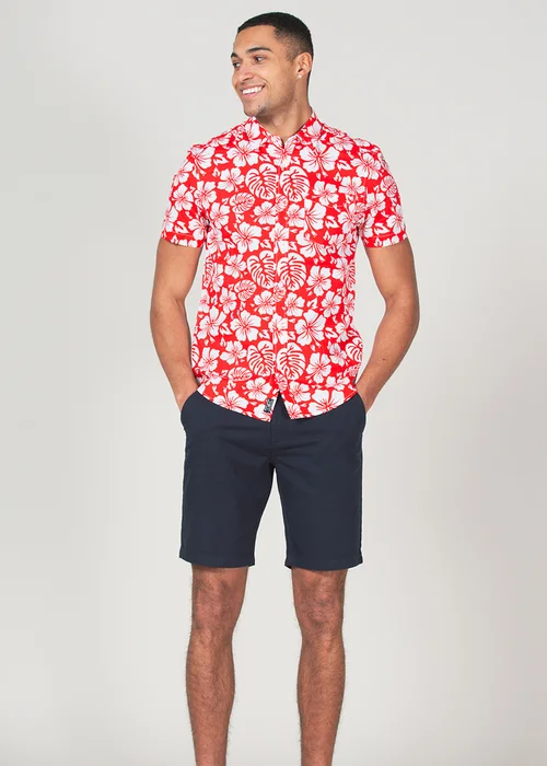 Tokyo Laundry Red Cotton Short Sleeve Button-Up Printed Shirt - XL Image 3