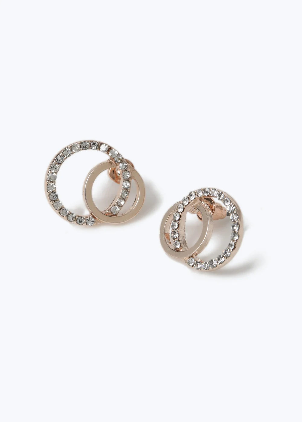 Muse Gold Double Circle Stud Earring - One Size Image 2