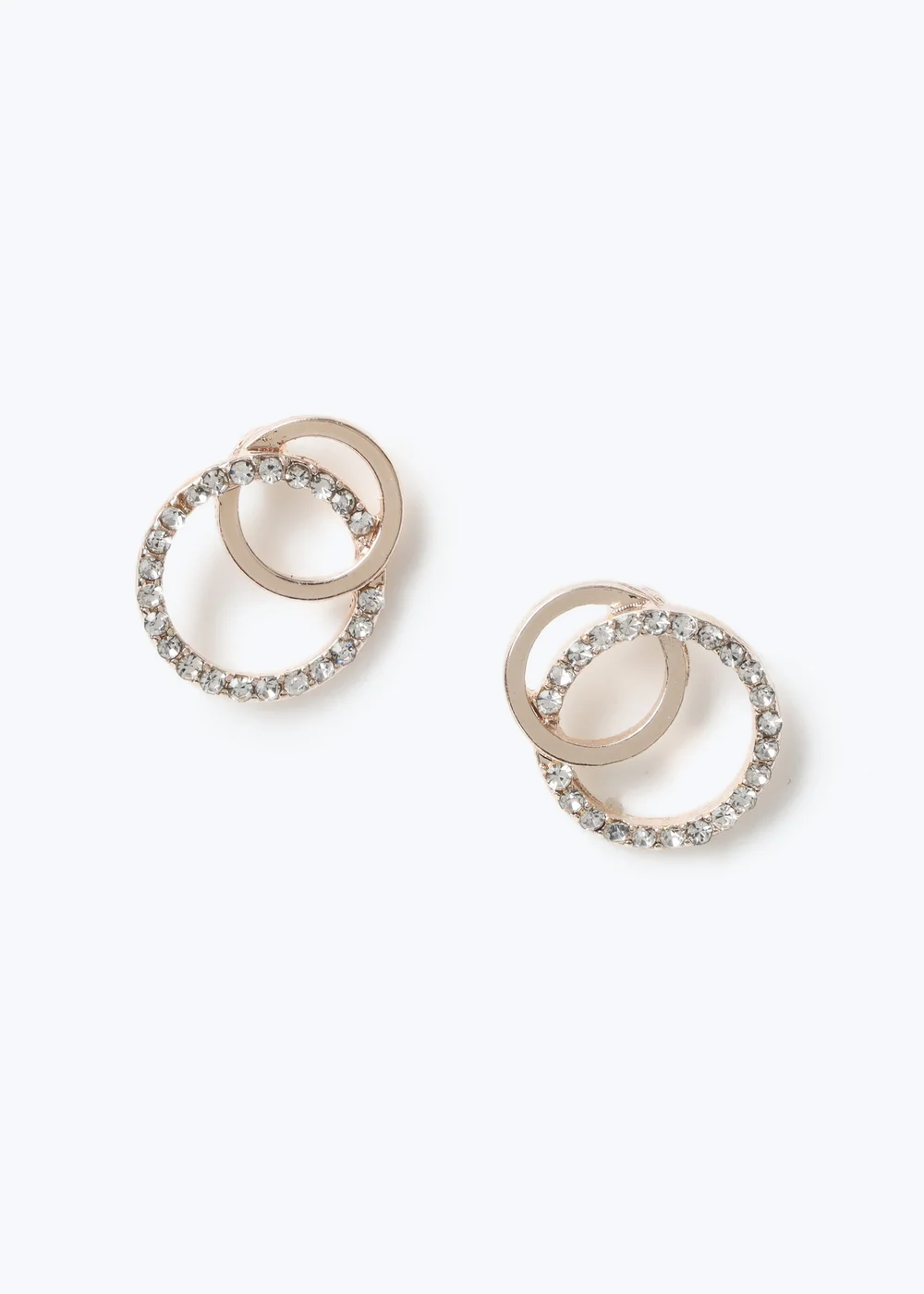 Muse Gold Double Circle Stud Earring - One Size Image 1