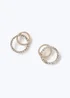 Muse Gold Double Circle Stud Earring - One Size Image 1