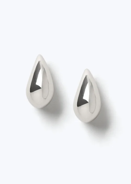 Muse SiIver Chunky Domed Earrings - One Size Image 1