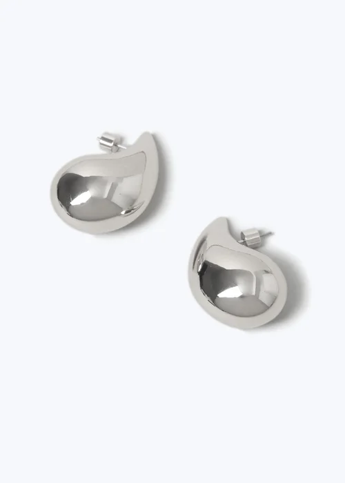 Muse SiIver Chunky Domed Earrings - One Size Image 2
