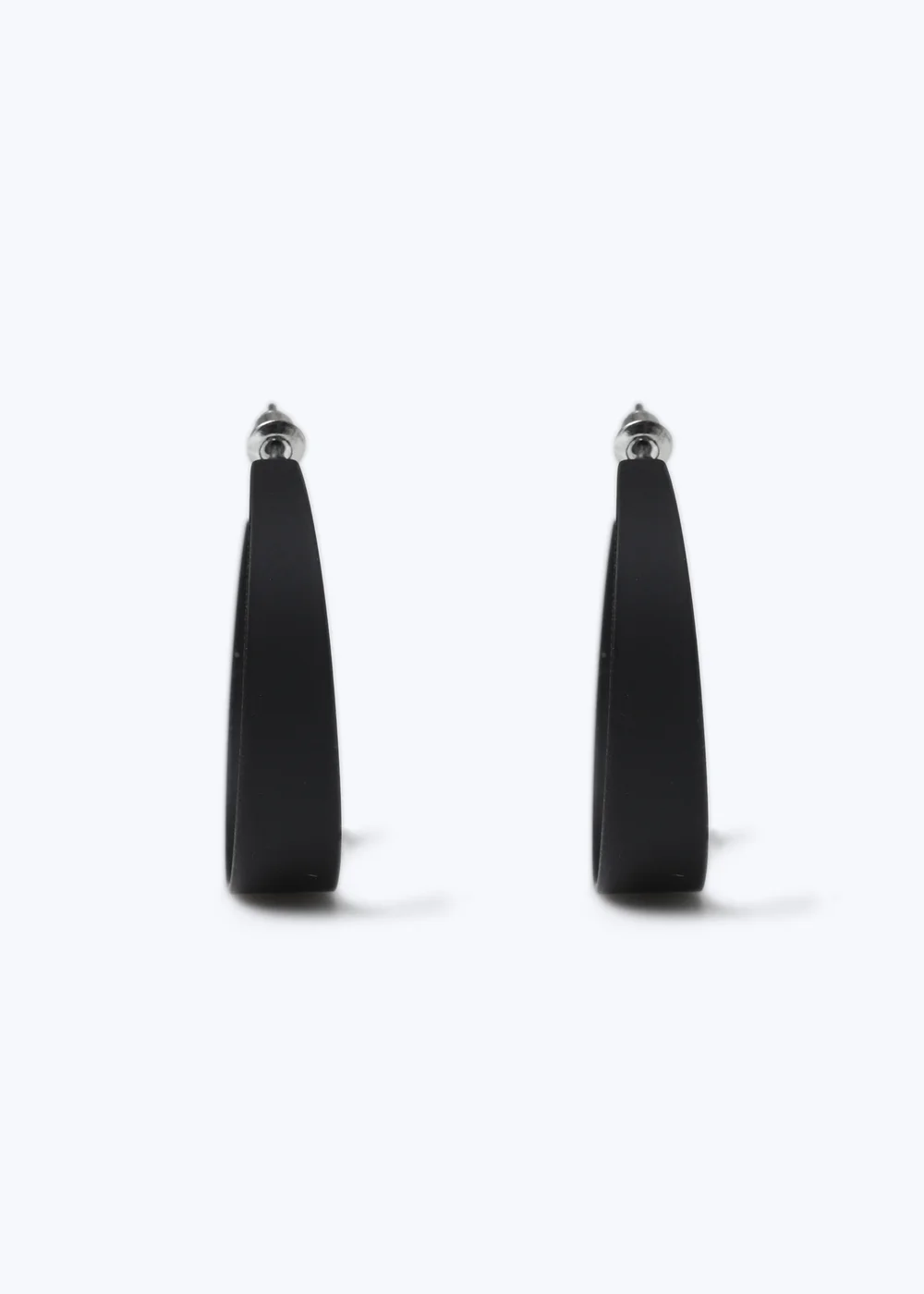 Muse Black Powder Coat Hoop Earrings - One Size Image 1