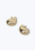 Gold Domed Chunky Earrings - One Size Image 2