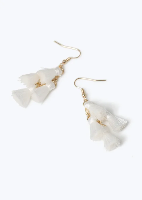 White Tassel Earring - One Size Image 2