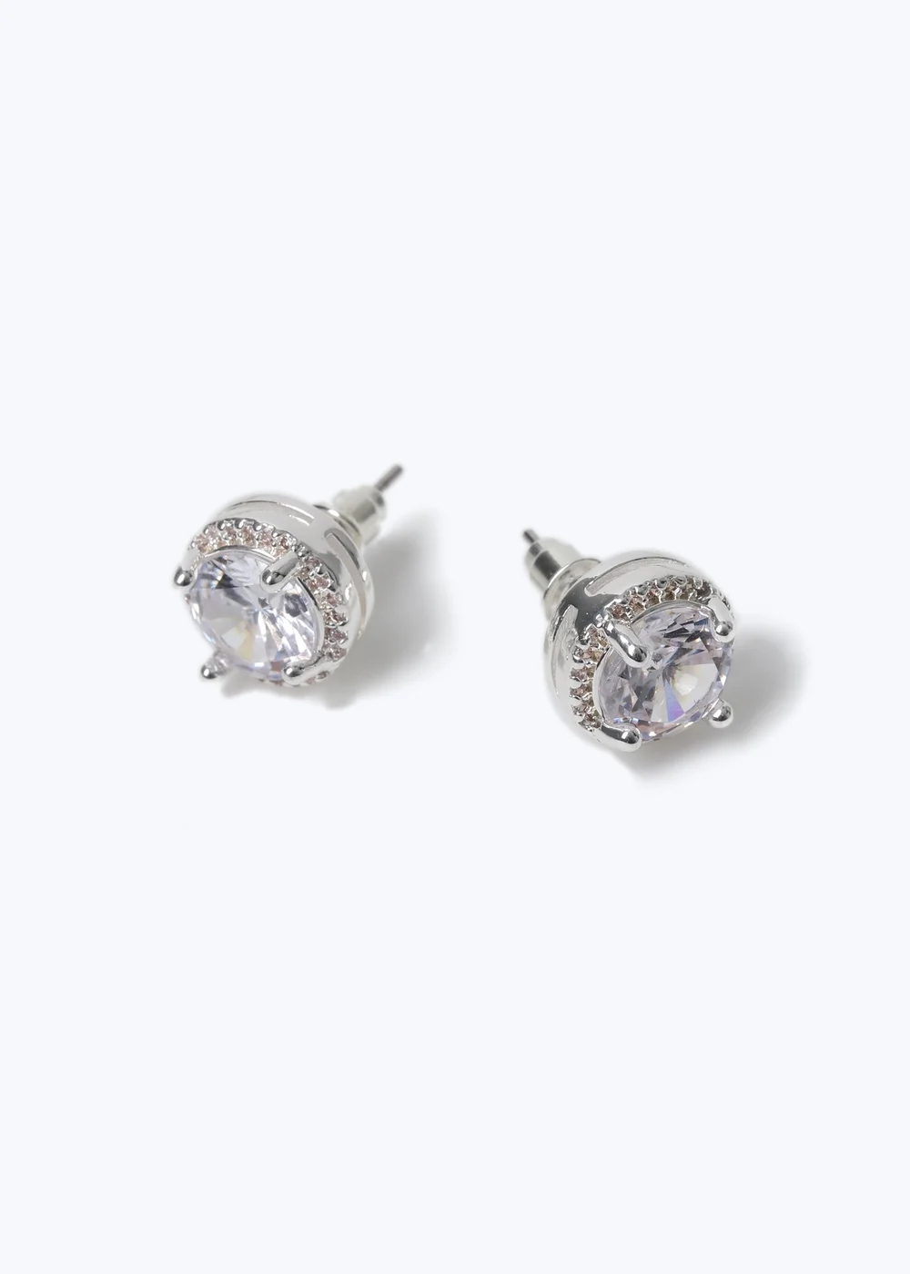 Muse Silver Halo Stud Earrings - One Size Image 1