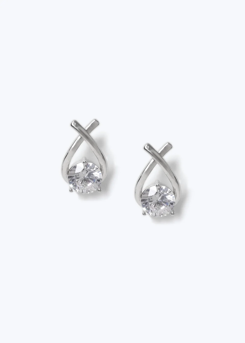 Muse Silver Cross Loop Stud Earring - One Size Image 1