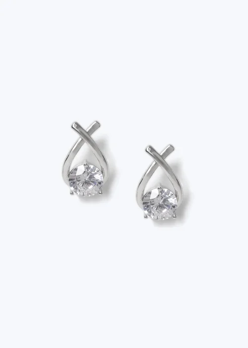 Muse Silver Cross Loop Stud Earring - One Size Image 1