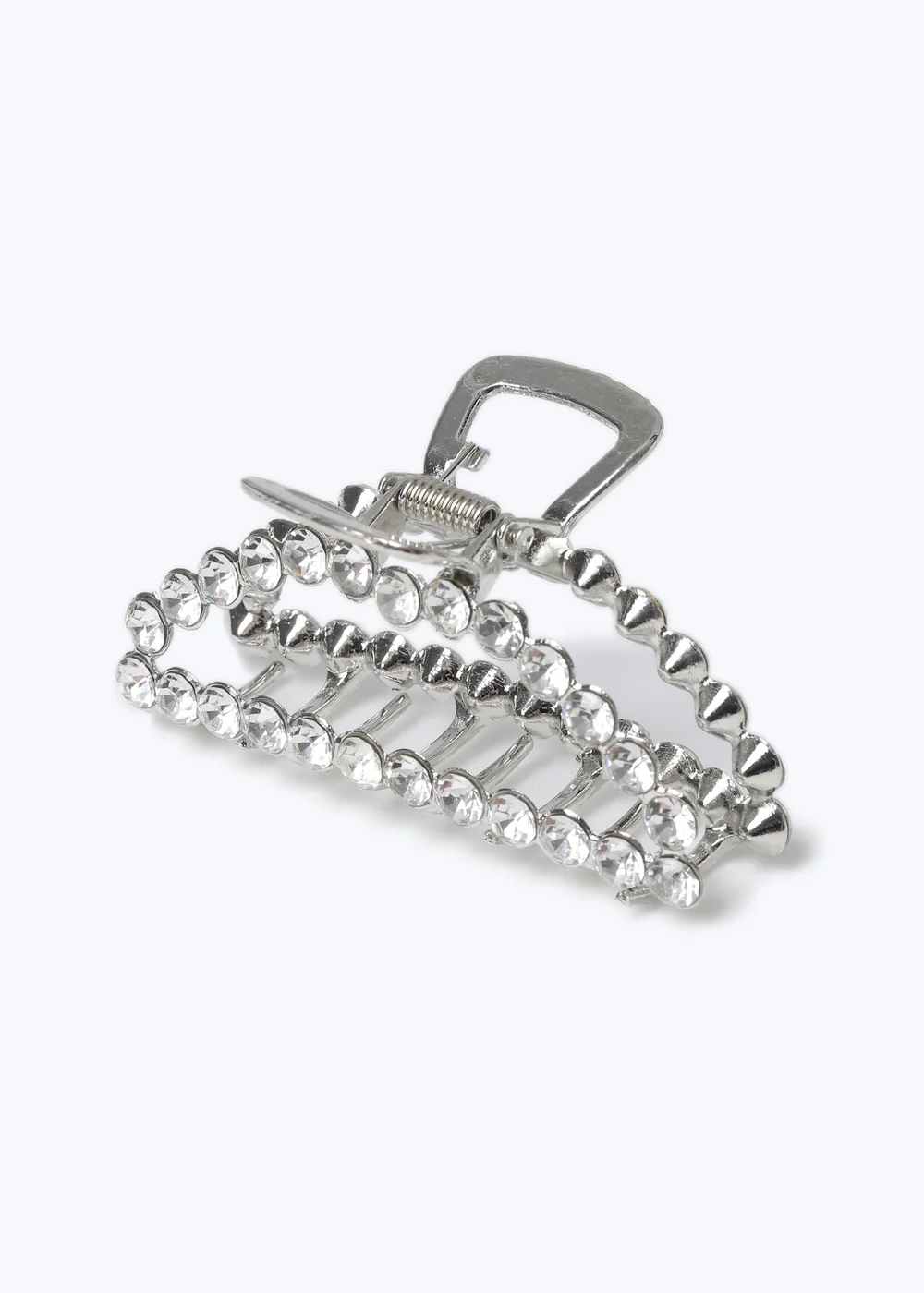 Muse Silver Diamante Hair Claw Clip - One Size Image 1