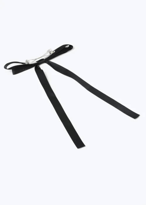 Muse Black Satin Skinny Bow - One Size Image 3